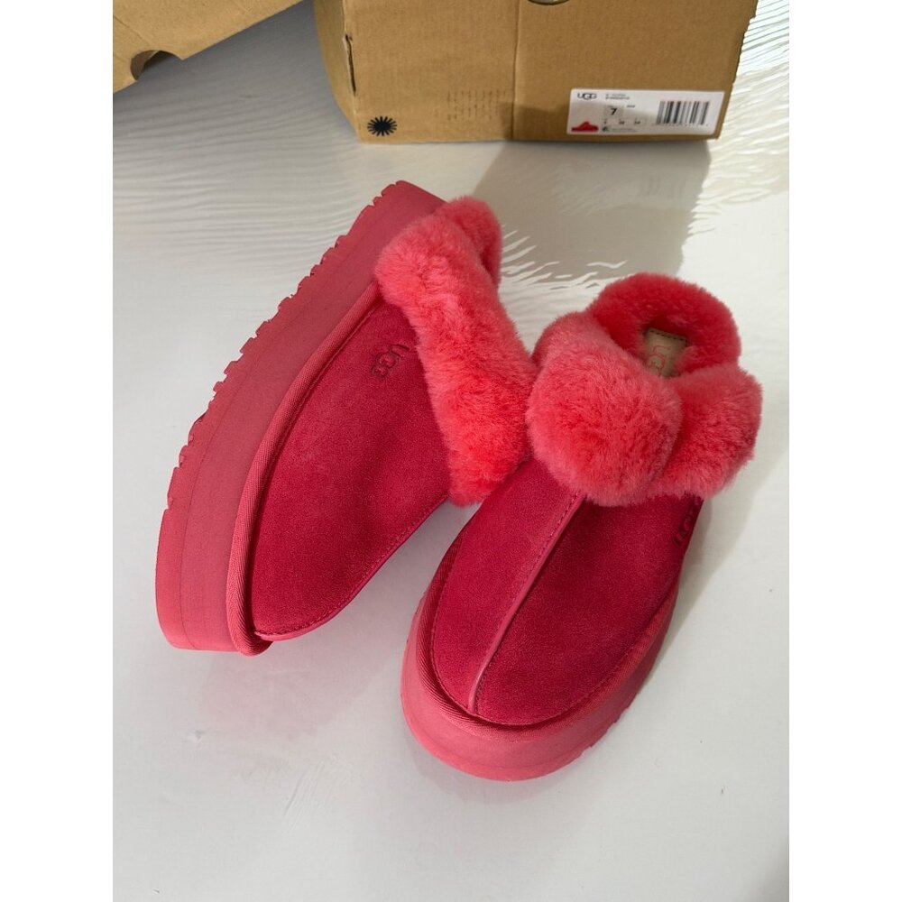 NWB UGG Disquette Shearling Platform Slippers Pink Size 7 - Picture 7 of 12